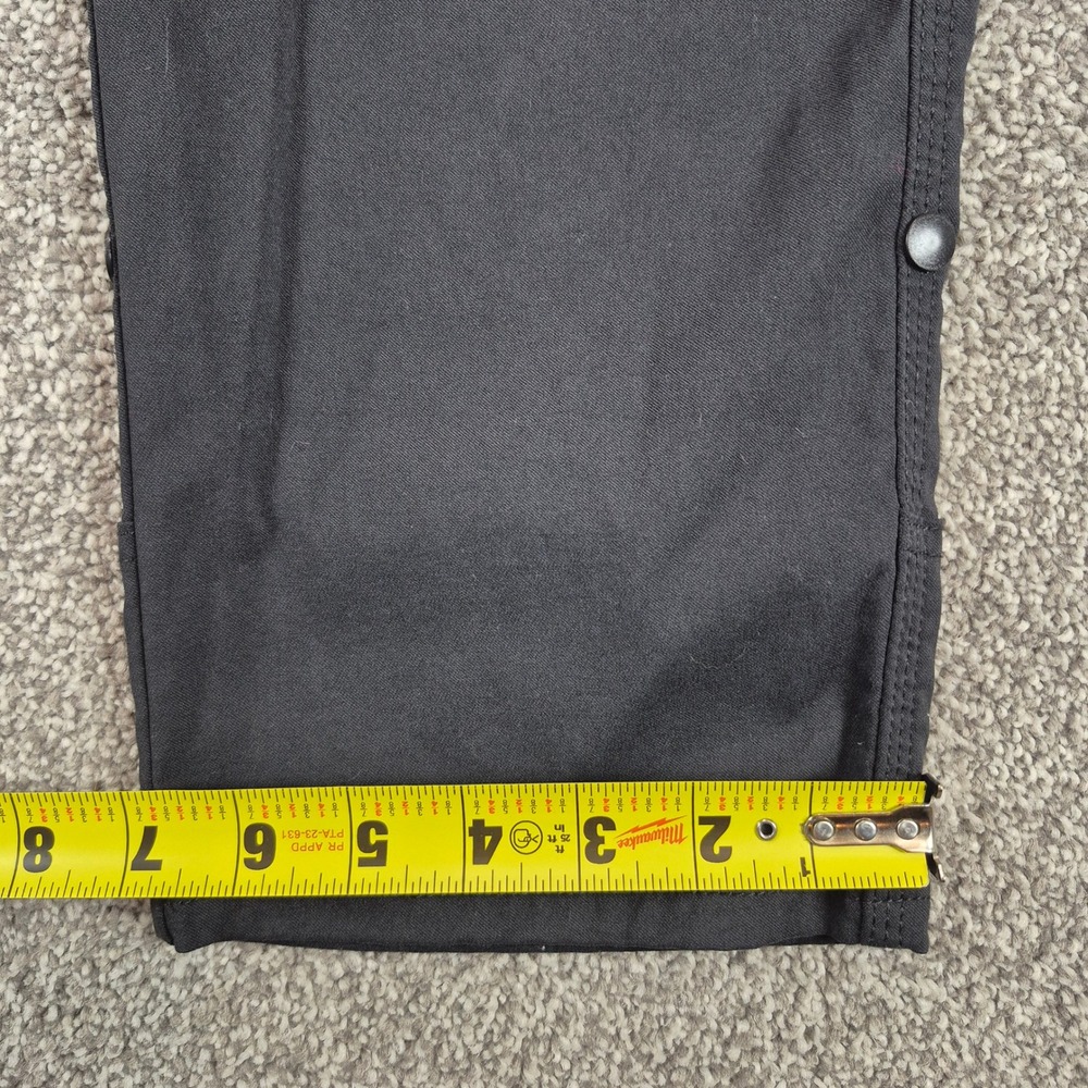 Prana Stretch Zion Pants Mens 34x30 Black Straight Fit Cargo Belted Hiking - Picture 6 of 9